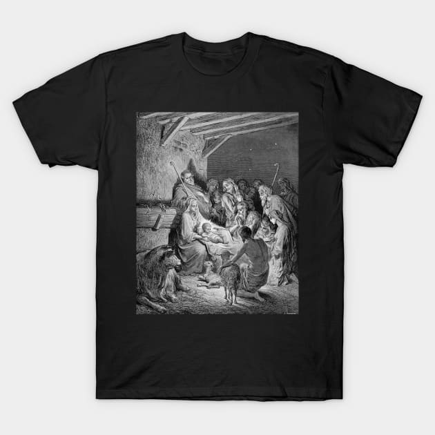 The Manger - Gustave Dore T-Shirt by forgottenbeauty